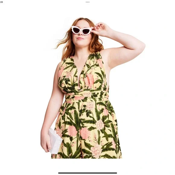 NWT Agua Bendita x Target Peony Botanical Print Jumpsuit - S - Picture 3 of 5